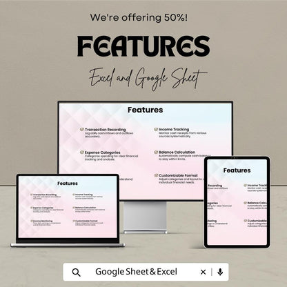 Cash Budget Template | Cash Flow Tracker Spreadsheet | Income and Expense Planner | Financial Tracker | Monthly Budget Sheet