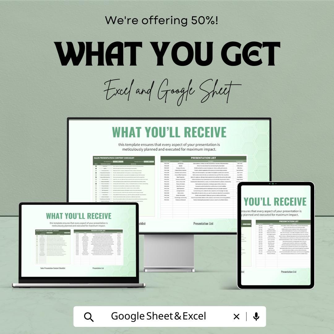 Sales Presentation Content Checklist Template | Sales Pitch Planner | Presentation Planning Tool | Sales Meeting Checklist