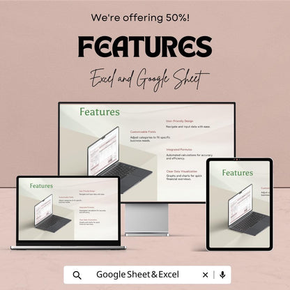 Simple Restaurant Invoice Sheet | Excel & Google Sheets | Customizable | Easy to Use | Professional Template
