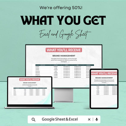 Advertising Online Brand Sentiment Analysis Tool | Sentiment Tracking Spreadsheet | Brand Monitoring Template | Marketing Analytics Tool