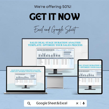 Sales Deal Stage Duration Analysis Template | Deal Stage Timing Dashboard | Sales Process Optimization Tool