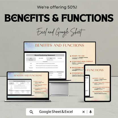 Brand Positioning Statement Template | Google Sheets & Excel | Brand Strategy Planner | Marketing Identity Sheet | Editable Business Tool
