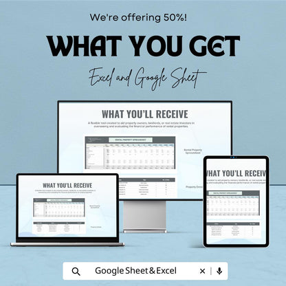 Rental Property Spreadsheet Template, Rental Income Tracker, Landlord Expense Tracker, Real Estate Investment Sheet