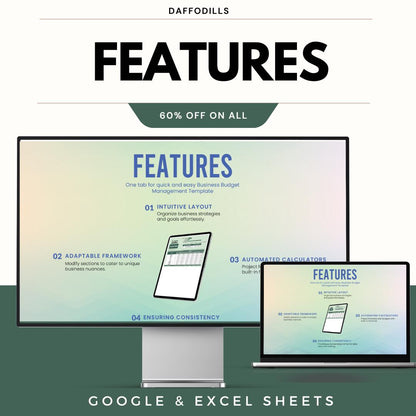Business Budget Management Template, Company Budget Planner, Expense Tracking Sheet, Financial Management Tool, Google Sheets Excel