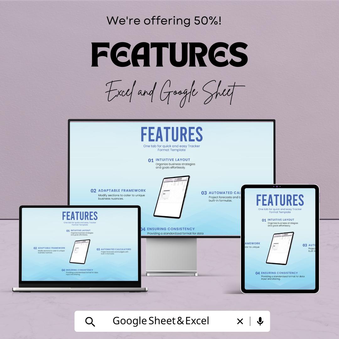 Tracker Format Sheet for Excel and Google Sheets – Budget & Expense Tracker Template | Customizable Format for 2024 | Expense Management