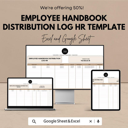 Employee Handbook Distribution Log, HR Handbook Tracker, Employee Acknowledgment Sheet, HR Compliance Log