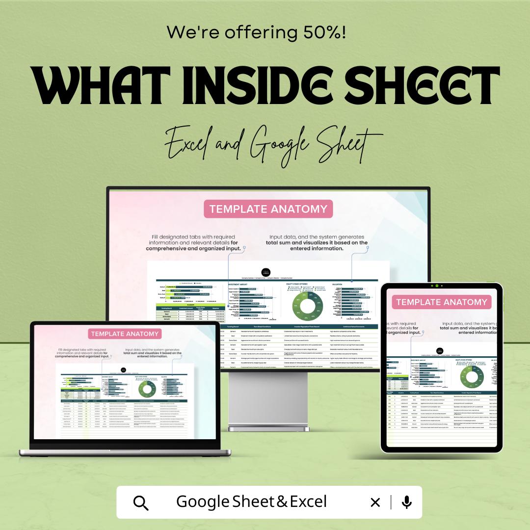 Startup Investment Proposal Comparison Sheet | Google Sheets & Excel | Investment Tracker | Proposal Scorecard | Startup Analysis Tool